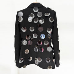 Sequined Single Button Slim Fit Blazer