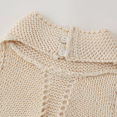 Solid Hollow Knitted Hanging Neck Top