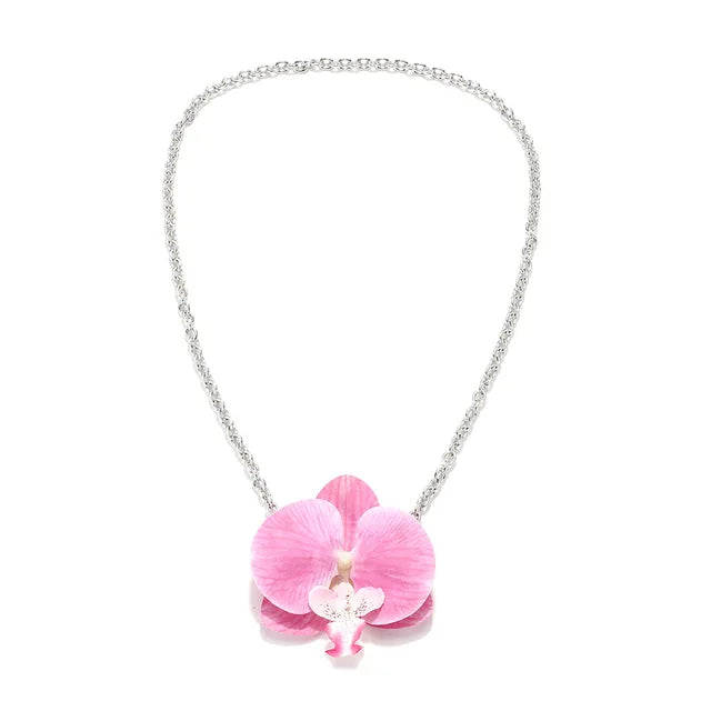 Flower Pendant Necklace + Earrings Set