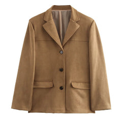 Retro Solid Suede Jacket