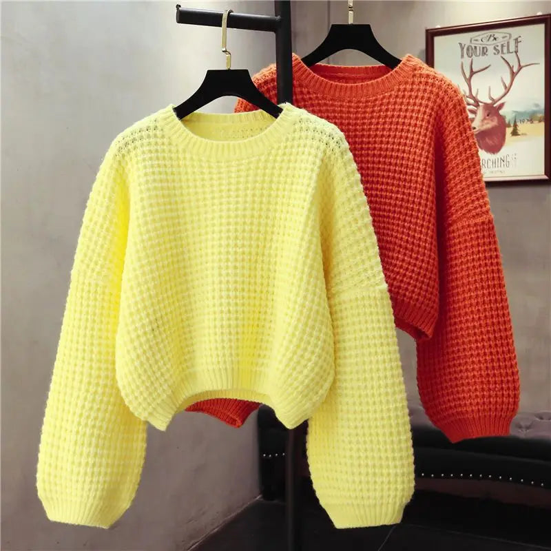 O-Neck Knitted Pullover Loose Sweater