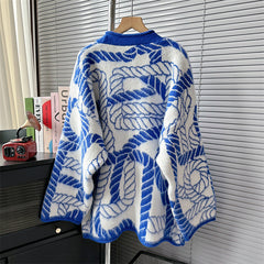 Ornate Buttons Ropes Knitted Cardigan