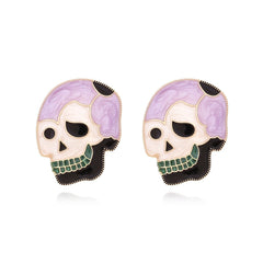 Alloy Drip Oil Skeleton Earrings