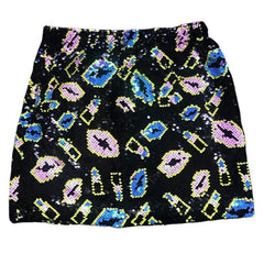 Elastic High Waisted Sequin Wrapped Hip Skirt