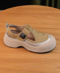 New Apricot Hollow Out Breathable Platform Sandals