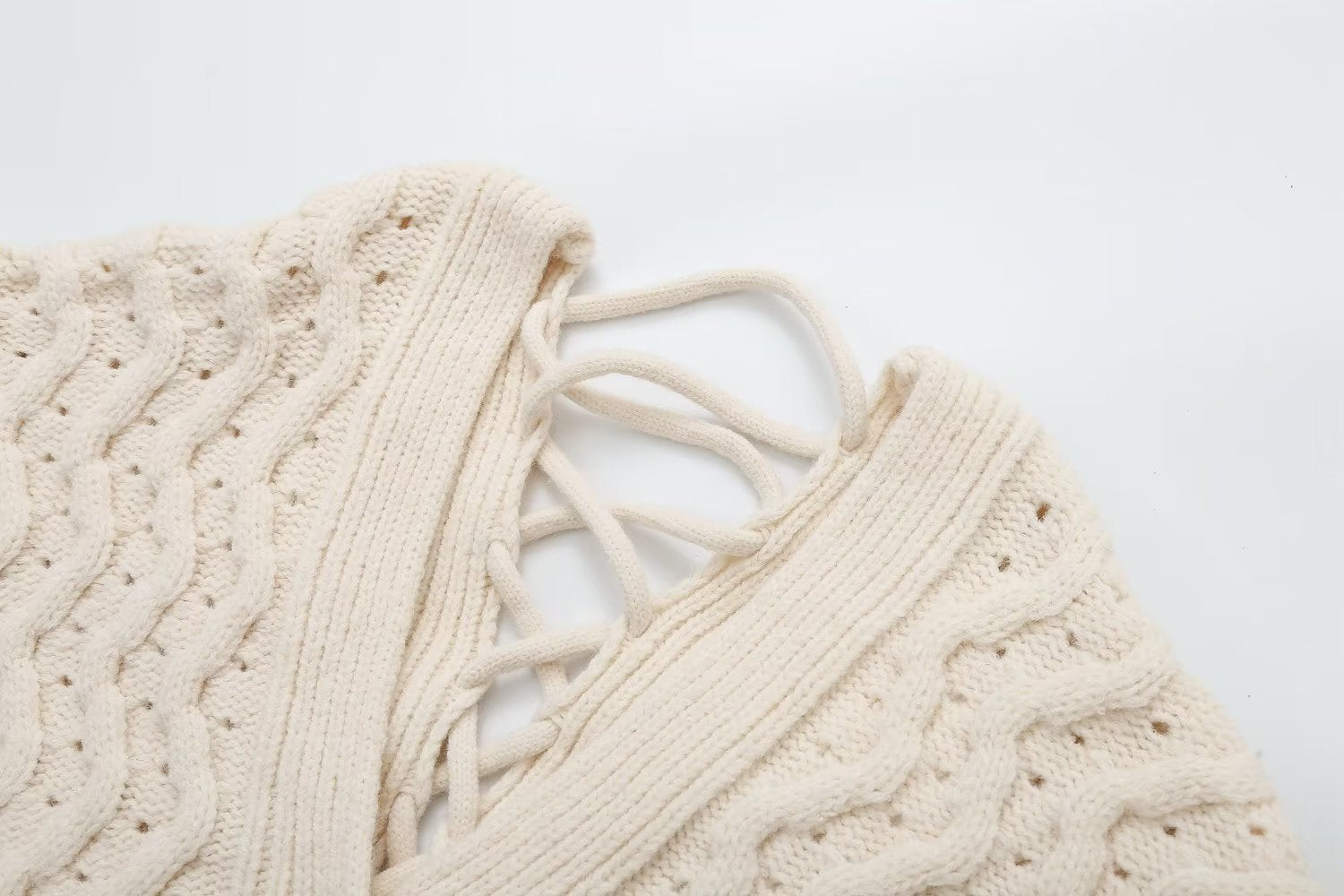 Textured Knit Drawstring Cardigan