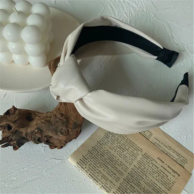 Top Knot Leather Headband
