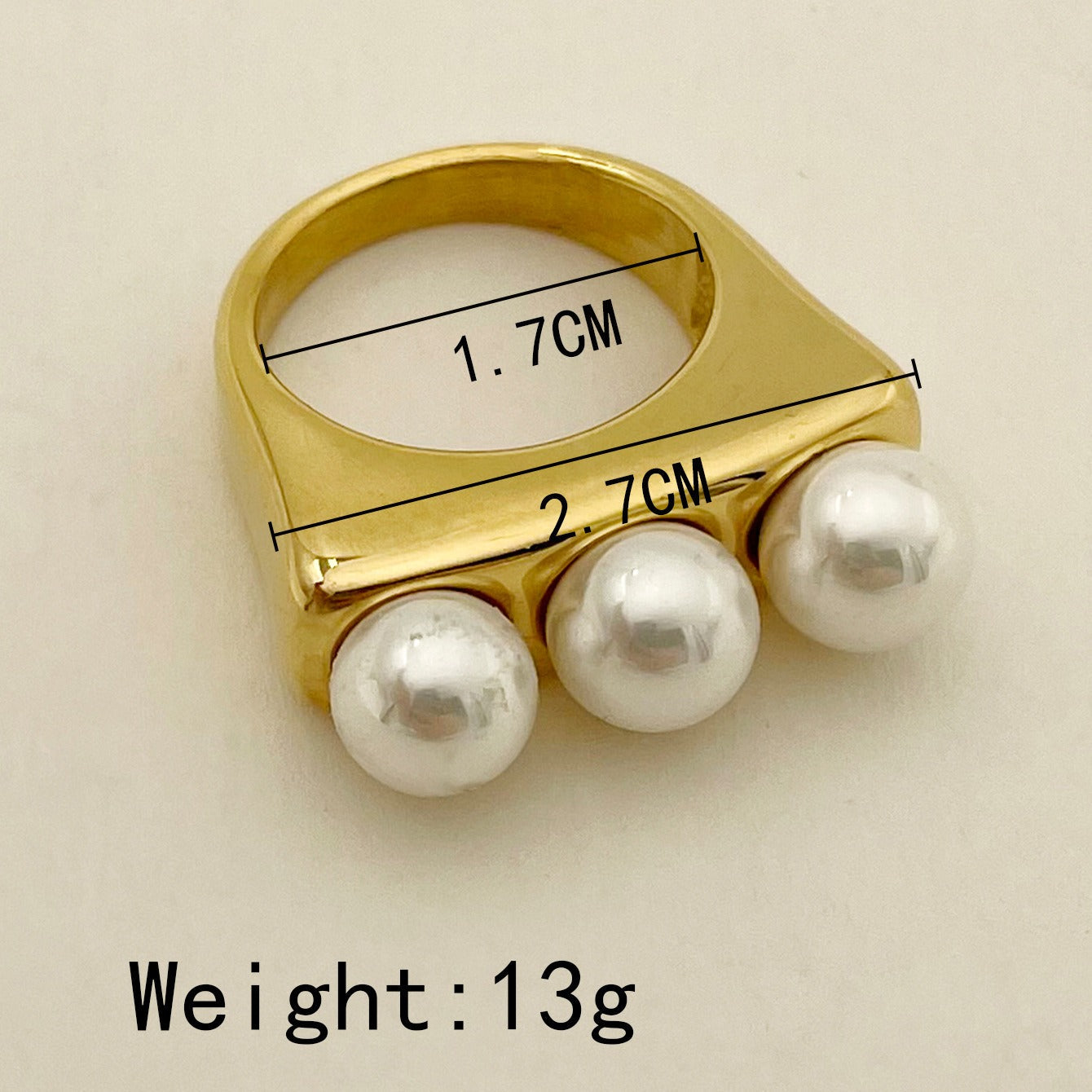 Triple Pearl Ring