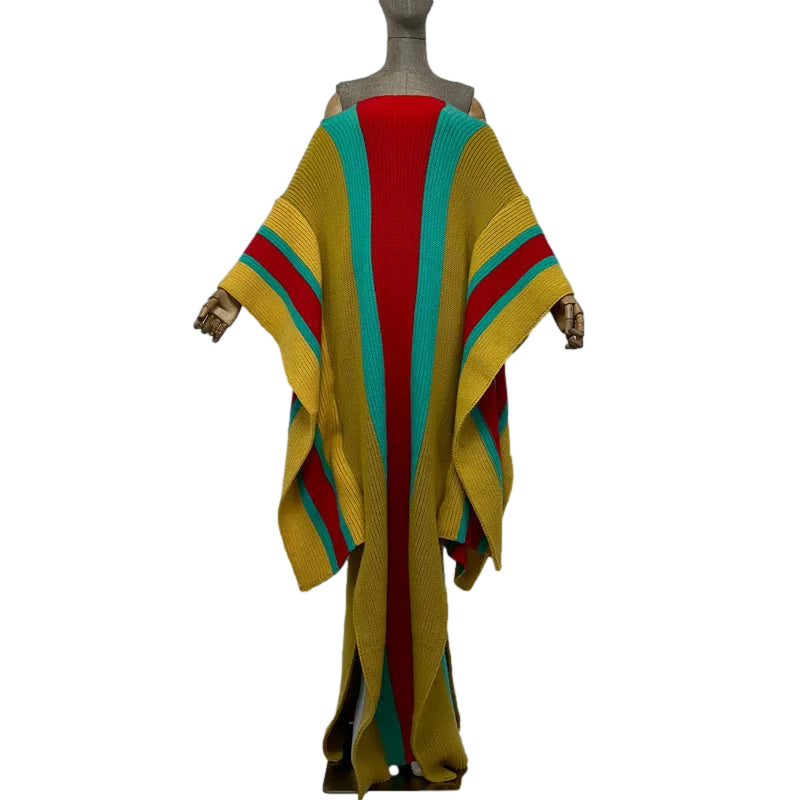 Chic Colorful Knitted Maxi Kaftan - WINI