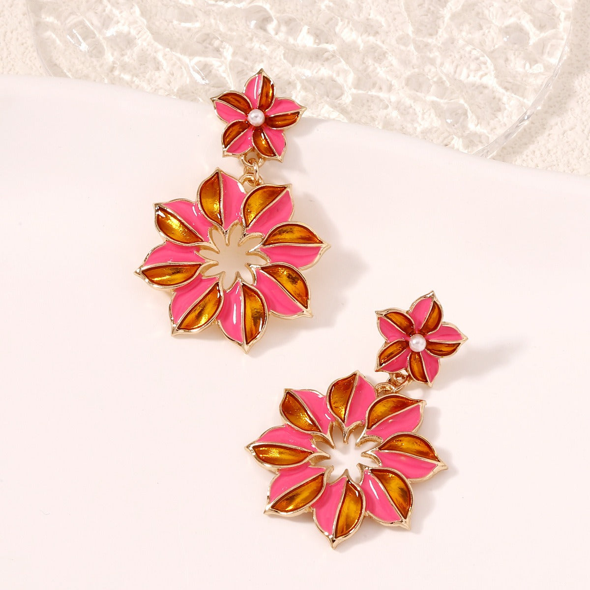 Retro Exaggerated Flower Earrings