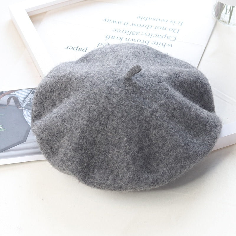 Round Top Knitted Wool Beret