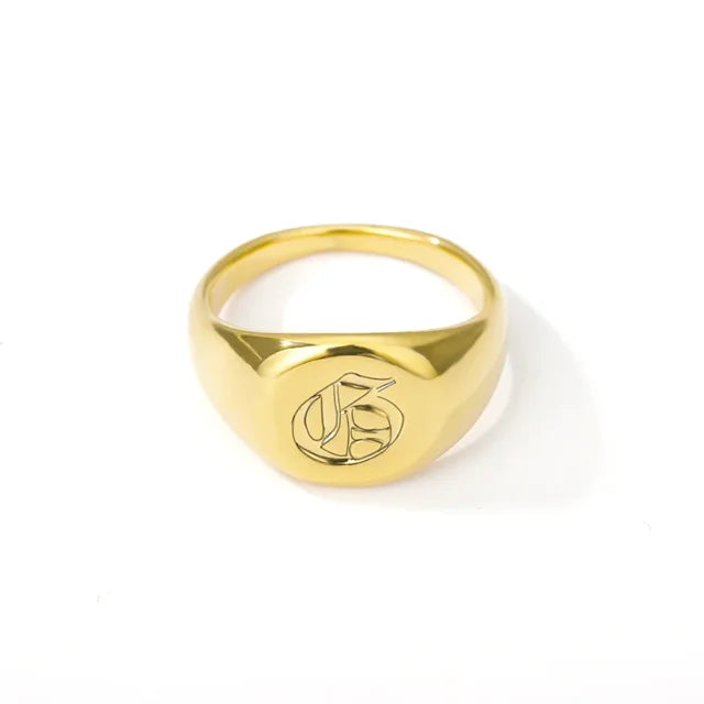 Stainless Steel A-Z Letter Initial Rings