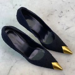 Pointed Metal Toes Stilettos