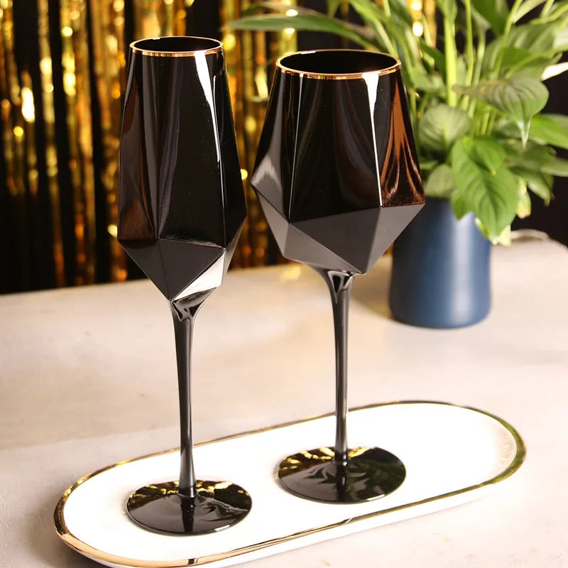 Pure Black Champagne Wine Glass