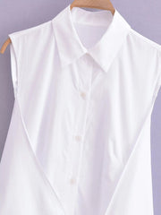 White A-Line Mid-Length Slim Dress