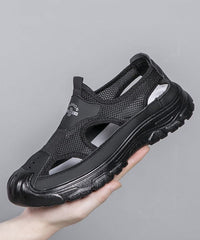 Coffee Breathable Mesh Splicing Men Water Sandals