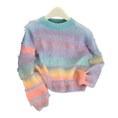 Striped Long Sleeved Knitted Sweater