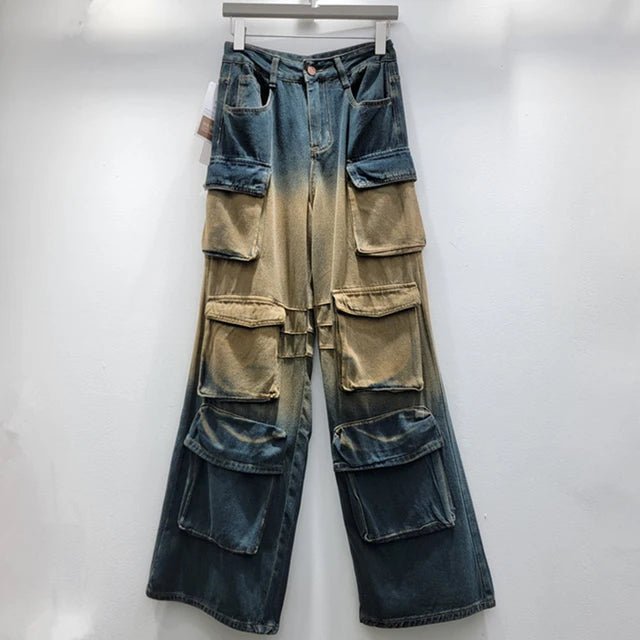 Retro Multi Pocket Loose Pants