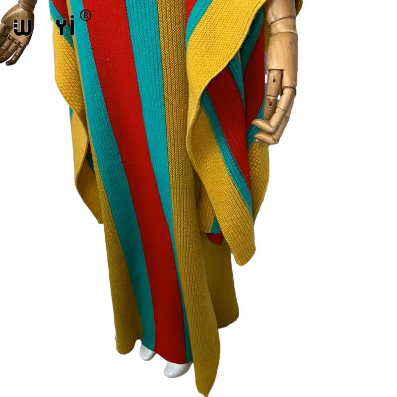 Chic Colorful Knitted Maxi Kaftan - WINI