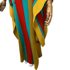 Chic Colorful Knitted Maxi Kaftan - WINI