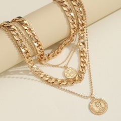 Retro Multi-Row Large Chain Necklace