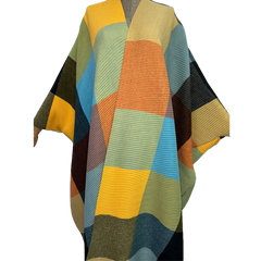 Colorful Plaid Knitted Maxi Cardigan - WINI