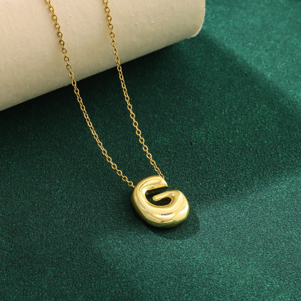 Bubble 26 English Letter Pendant Necklace