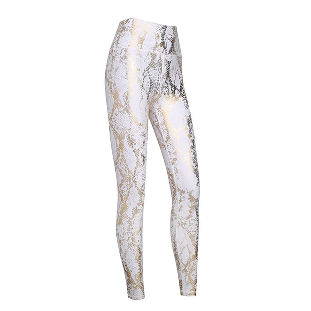 Retro Metallic Snake Gym Workout Yoga Suit