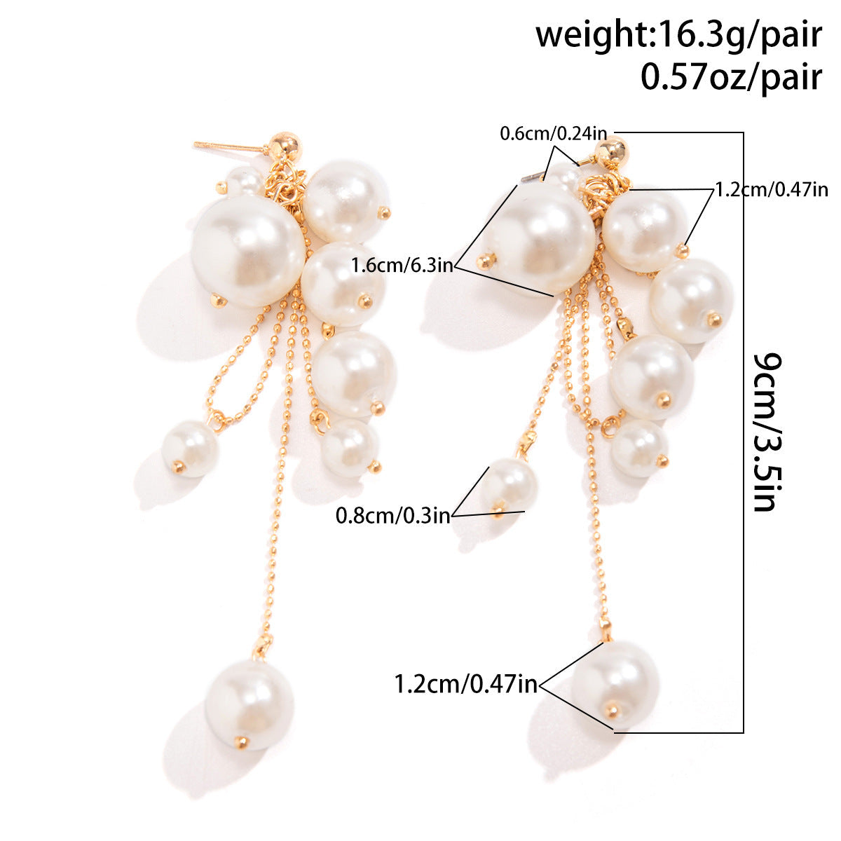 Pearl Bead Tassel Earrings