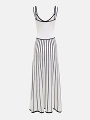 Striped Backless Knitted Dress