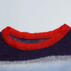 Sheer Multicolor Stripes Mohair Sweater