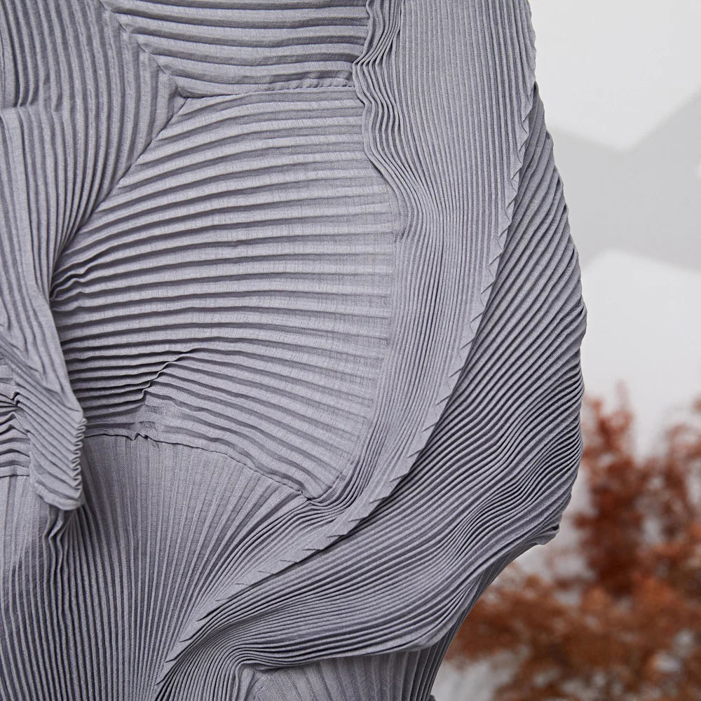 Pleated Structured Draped Skirt