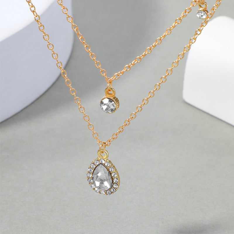 Water Drop Diamond Clavicle Chain Necklace