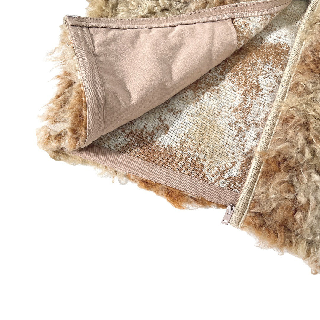 Furry Zip-Up Loose Jacket