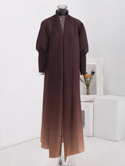 Gradient Pleated Loose Bat Sleeve Trench Coat