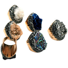 Crystal Clusters Adjustable Ring