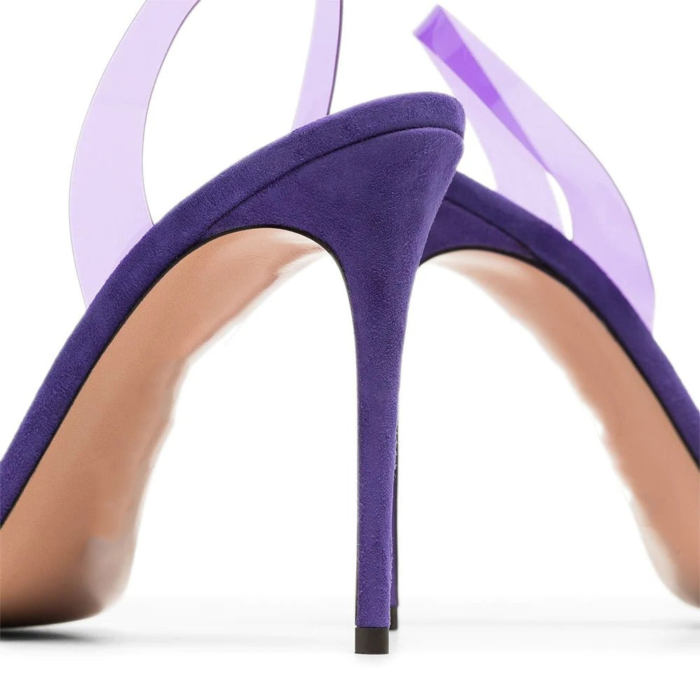 PVC Strap Slingback Stiletto Sandals