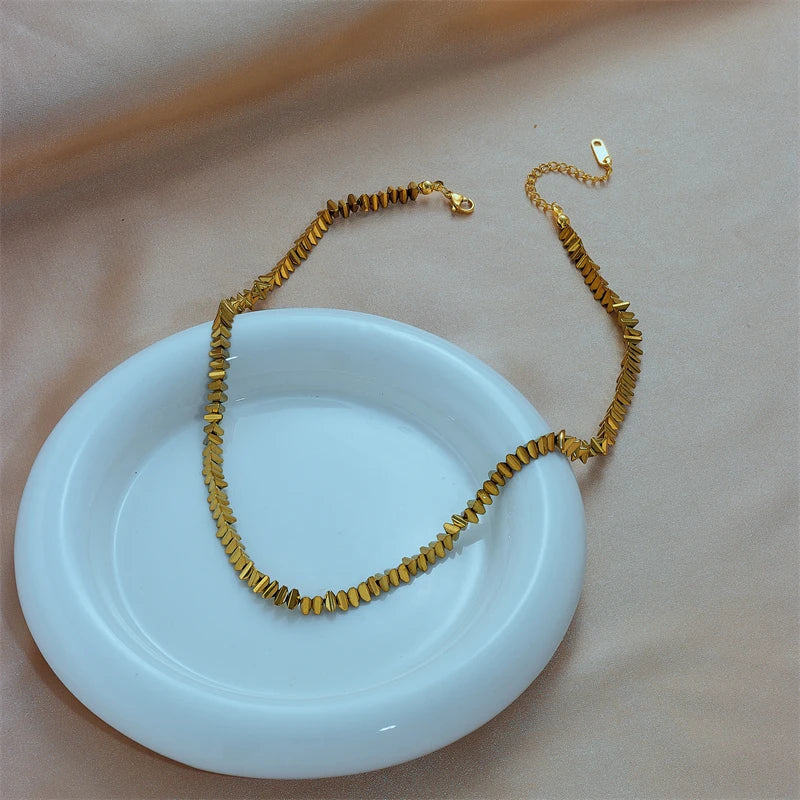 Pre Order:  Beads Strand Gold Plated Necklace