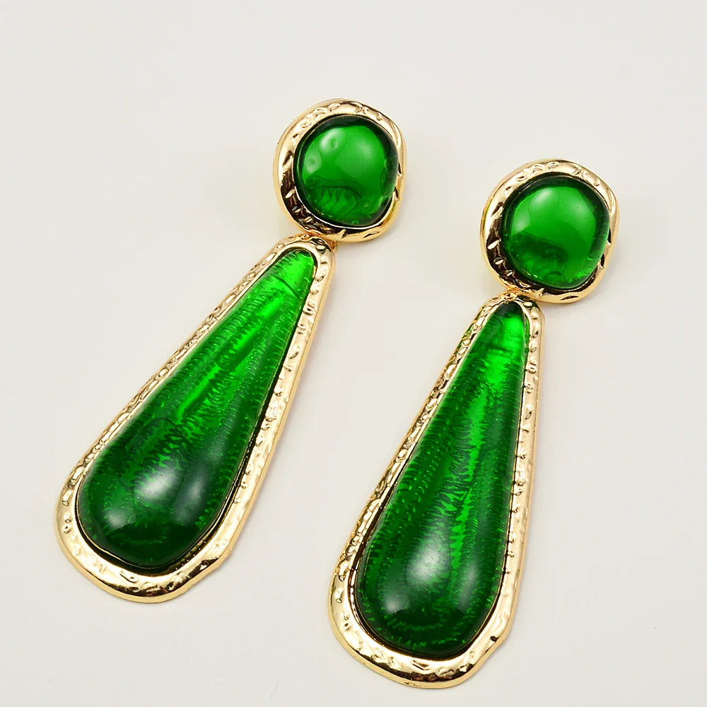 Geometric Water Drop Resin Earrings
