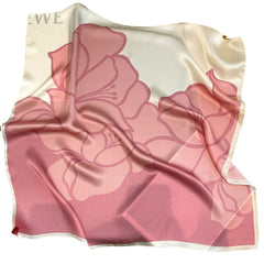 Elegant Floral Mulberry Silk Square Scarf