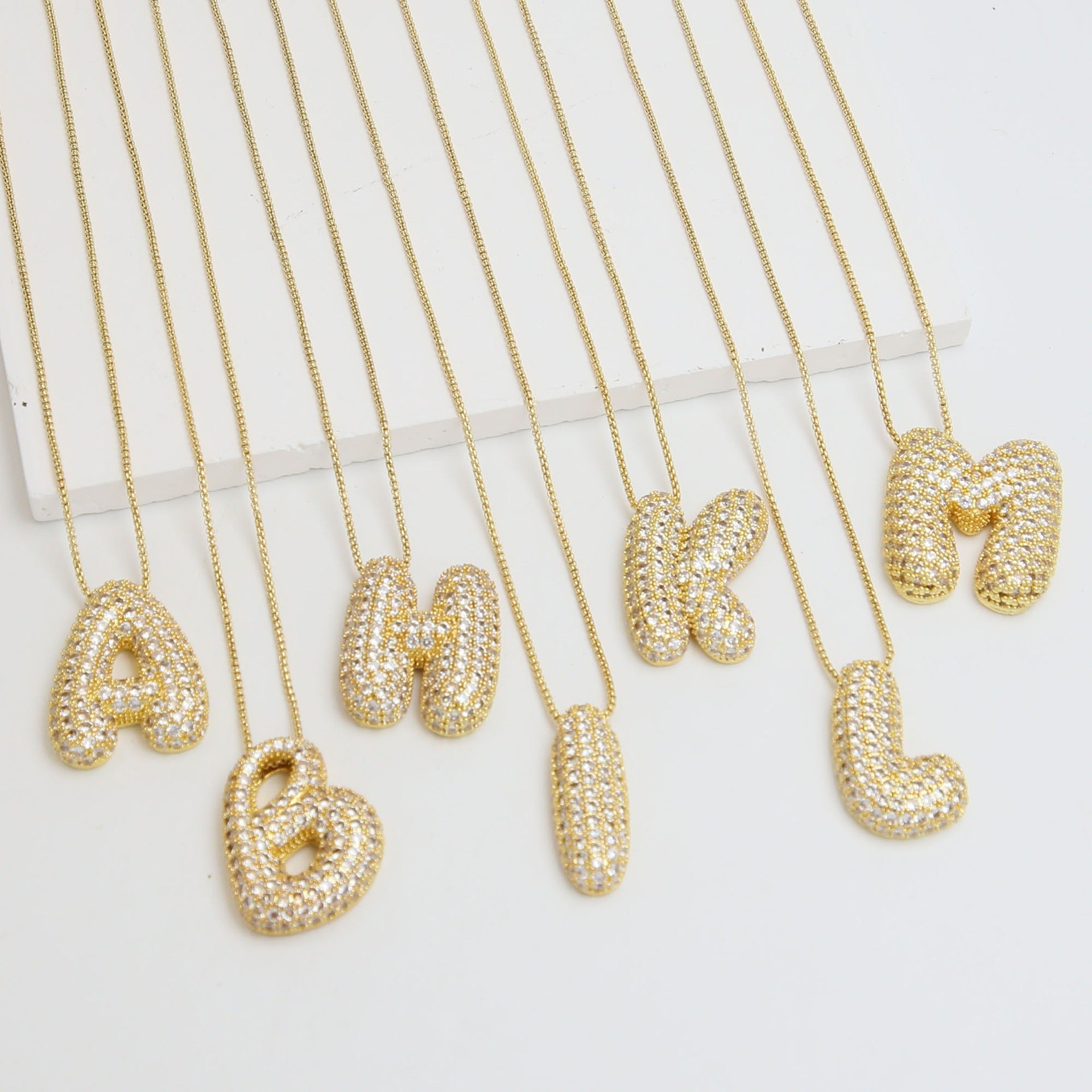 Bubble English Letter Necklace