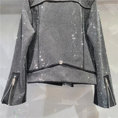 Diamond Studded Zipper Jacket