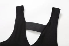 Strap Knitted Sleeveless Midi Dress