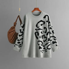 Jacquard Leopard Knitted Sweater