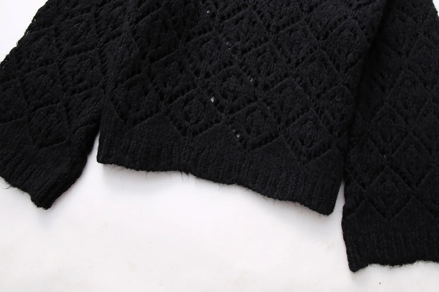 Diamond Pointelle Knitted Sweater