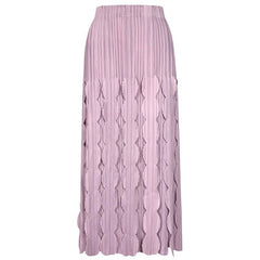 Solid Pleated High Waist Midi Skirt
