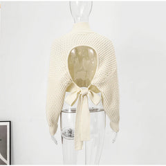 Honeycomb Knit Cropped Sweater