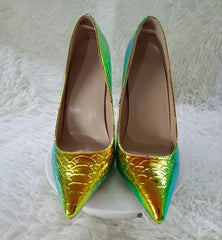 Iridescent Snake Pattern Stilettos