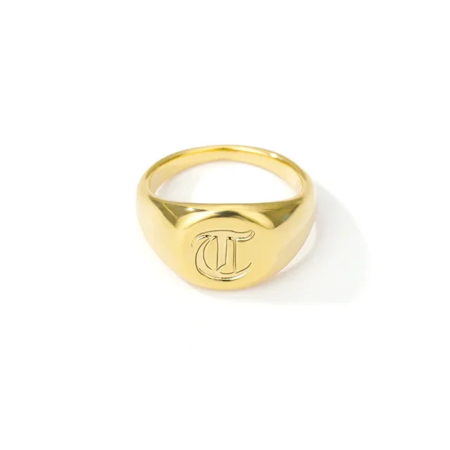 Stainless Steel A-Z Letter Initial Rings