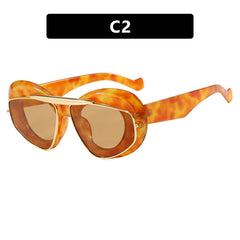 Chunky Wing Aviator Cat Eye Sunglasses
